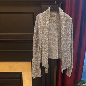 WOODEN  SHIPS long sleeve two toned blue open front ballet Sweater sz S